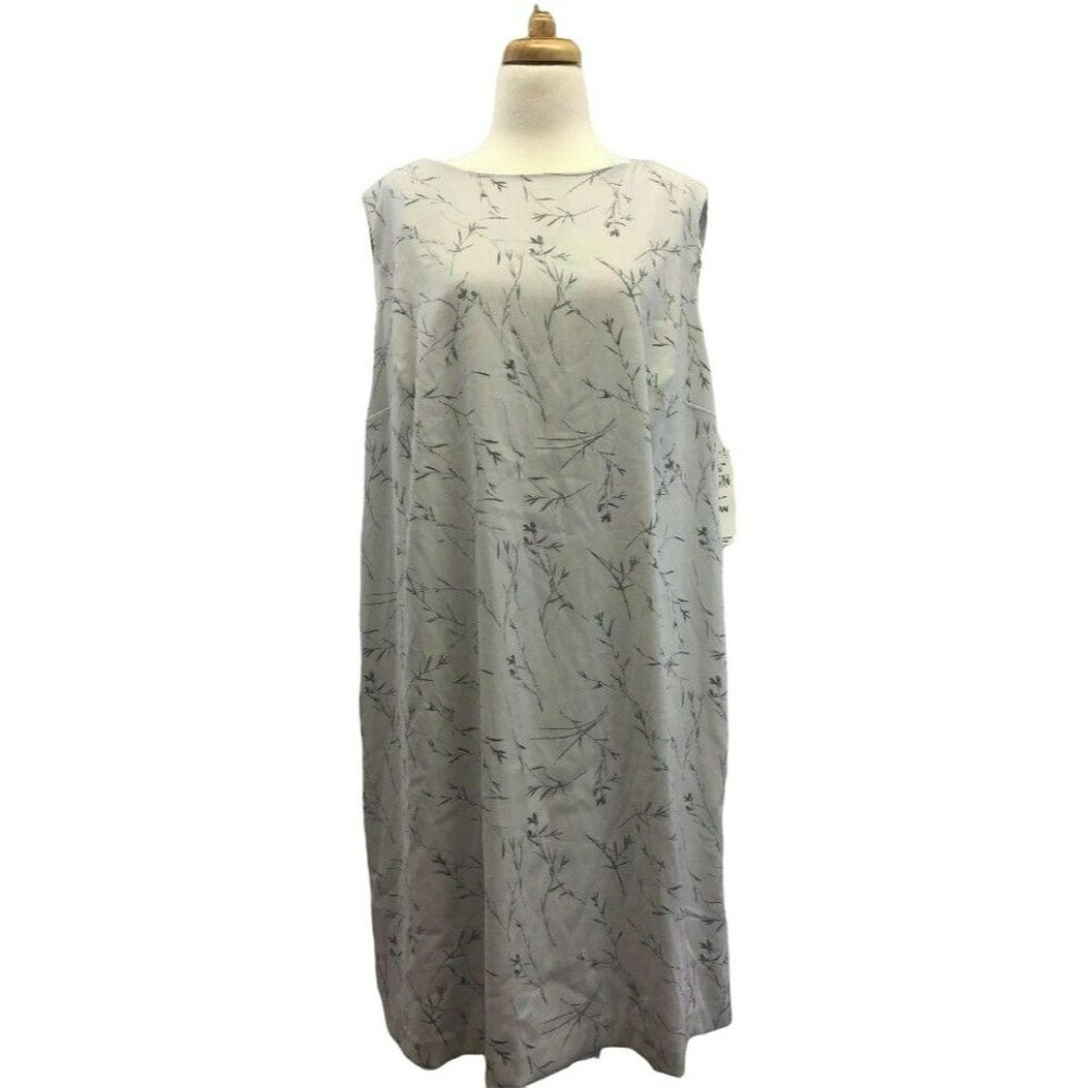 Plus Size Gray Floral Midi Maggie McNaughton Dress 20W